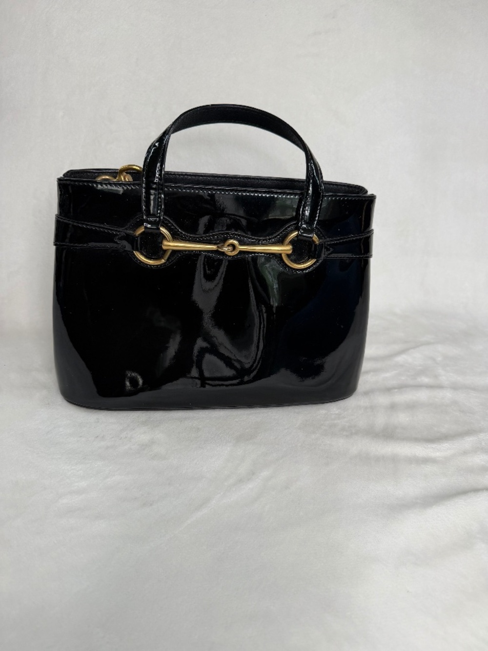 Black Patent Leather Gucci Bright Bit Bag